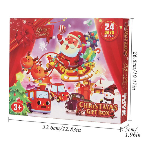 Christmas Countdown Calendar Plastic Pull-Back Cart for Kids 2