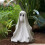 Hvit harpiks spøkelseshagestatue til Halloween 2