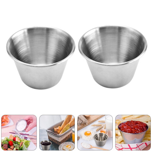 6-teiliges Edelstahl-Saucenbecher-Set, silberfarben 2