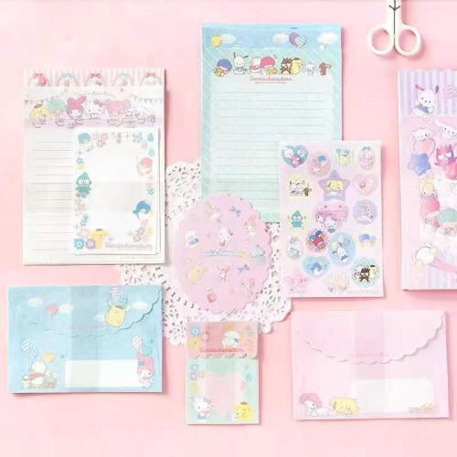 Σετ φακέλων Sanrio Kuromi Hello Kitty με αυτοκόλλητα 2