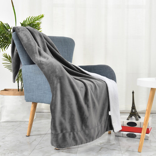 Soft Snuggle Blanket Flannel Lamb Wool Composite 63x51 in 1