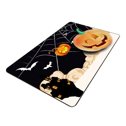 Halloween Pumpkin Bathroom Mat Black 70x45cm 2