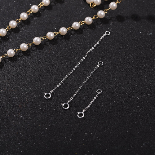 Sterling Silver Extender Chain for Bracelet Necklace 3pcs 2