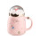 Julmugg i keramik med lock, 450ml, rosa 2