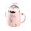 Julmugg i keramik med lock, 450ml, rosa 3