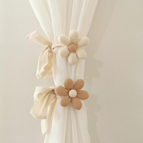 Attache-rideaux en coton à pétales, 8 cm 2