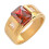 Men's Square Rhinestone Wide Band Ring 3