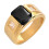 Men's Square Rhinestone Wide Band Ring 4