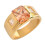Men's Square Rhinestone Wide Band Ring 5