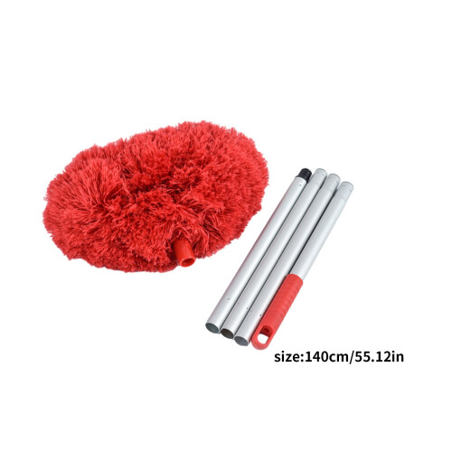 Mikrofaser-Deckenventilator-Staubwedel mit 140 cm Aluminiumstange (Rot) 2