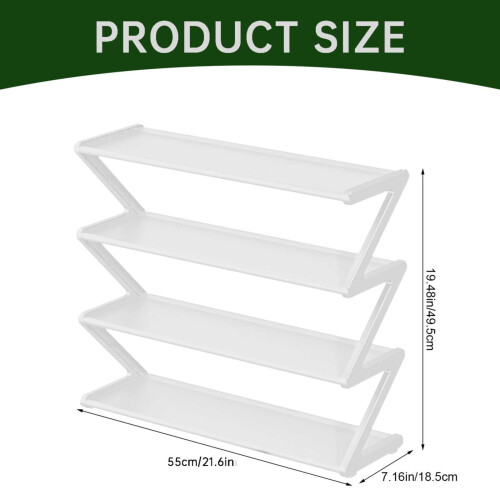 Shoe Rack Stainless Steel Multi-Tier Freestanding White 2