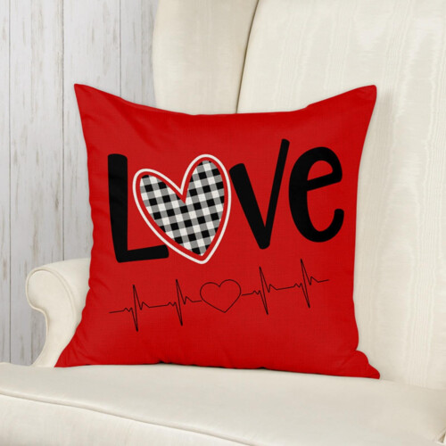 Fodere per cuscini di San Valentino 18x18 rosse a tema amore 1