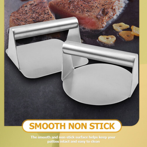 Stainless Steel Burger Press with Beech Handle 1