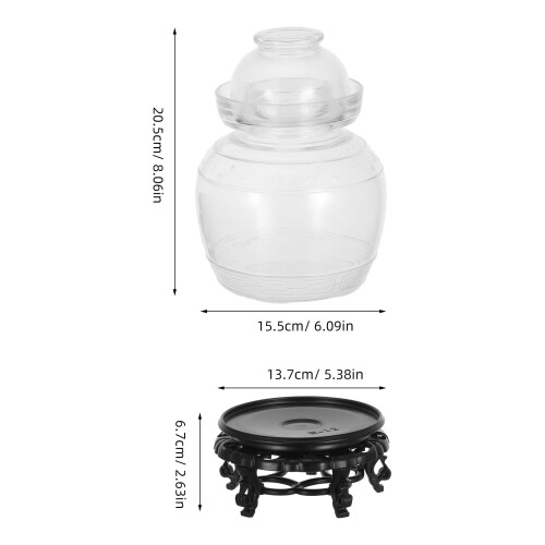 1Ensemble Pot De Fermentation En Verre 1,5L Couvercle À Joint 1