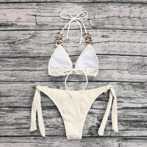 Damen String-Triangel-Bikini-Sets,-Schwarz S 1
