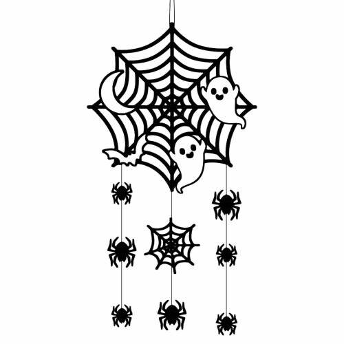 Spider Web Spøgelsesvedhæng Halloween Dørdekoration 1