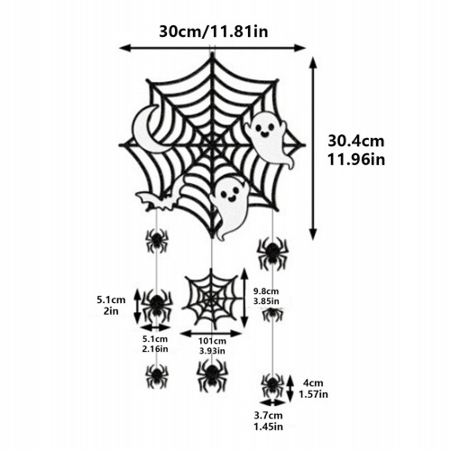 Spider Web Spøgelsesvedhæng Halloween Dørdekoration 2