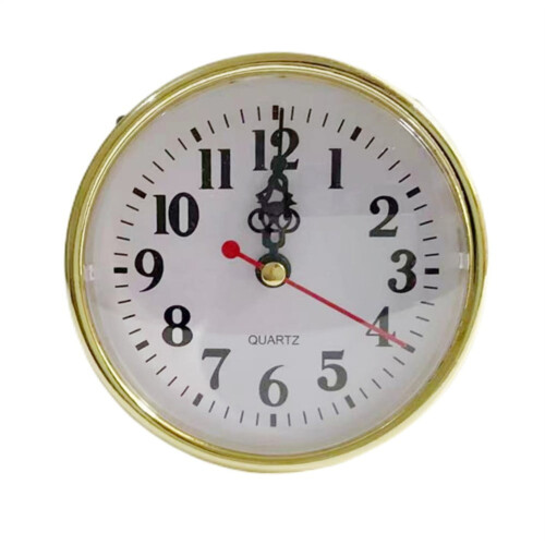Quartz Clock Movement 65mm White Face Gold Trim Arabic 1