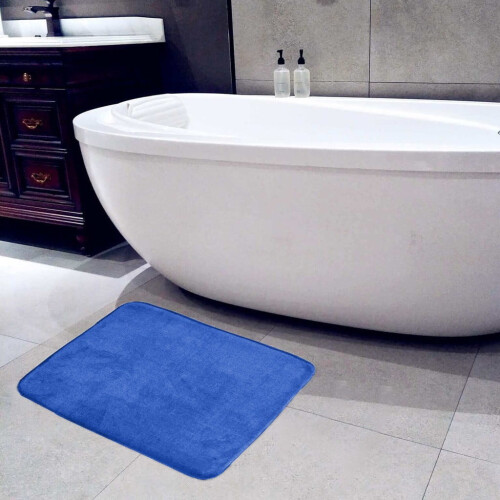 Set van 3 badmatten van koraalfluweel en memory foam van katoen. 2
