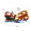Christmas window decoration with Santa and tree silhouette, 2