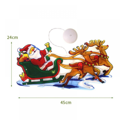Christmas window decoration with Santa and tree silhouette, 1