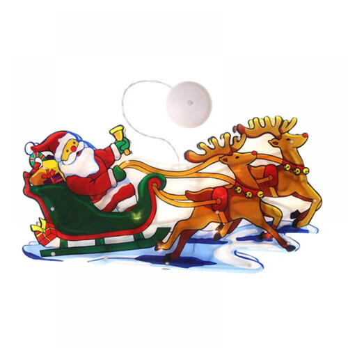 Christmas window decoration with Santa and tree silhouette, 2