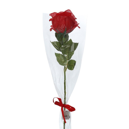 LED-verlichte rode kunstroos, 38 cm 1