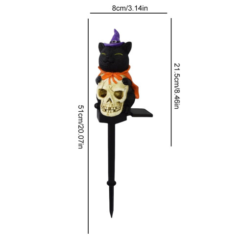 Solar Cat Skull Pathway Lights 18.11in Waterproof 1