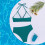 Damen-Bikini-Set mit hoher Taille, zweiteiliger-Malachitgrün L 2