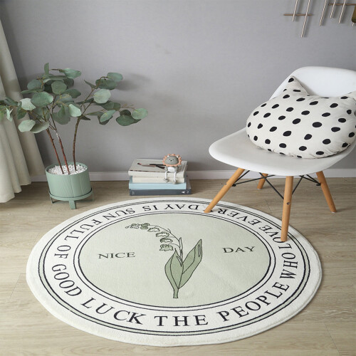 Tapis de bain rond en polyester 60 cm, antidérapant et lavable. 1