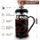 Cafetière à piston 34 oz, verre et acier inoxydable, 2