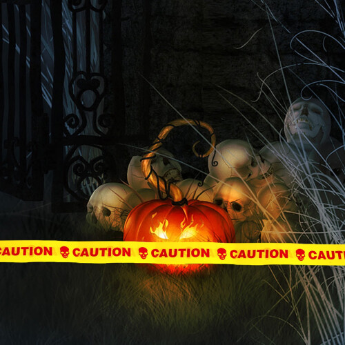 Ruban de signalisation Halloween 600 cm x 7,5 cm PET 2