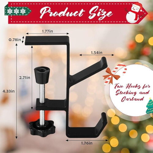 Mantel Garland and Stocking Holders White 4 pcs 1