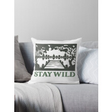 Kussenhoes met Stay Wild Boardwalk Hike-print, dubbelzijdig