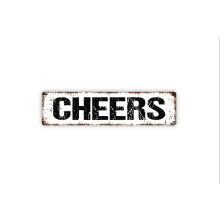 Panneau métallique rustique Cheers 16" x 4"