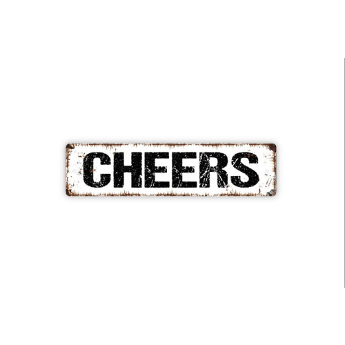 Panneau métallique rustique Cheers 16" x 4"