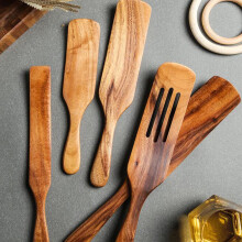 Yirtree cherry wood spatula set 6-piece cooking utensils