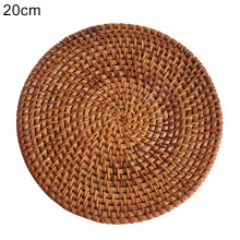 Set de table rond en rotin naturel résistant à la chaleur, 8–20 cm