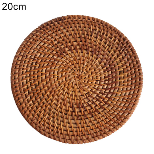 Set de table rond en rotin naturel résistant à la chaleur, 8–20 cm