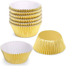 Formičky na muffiny zo zlatej fólie, 100 kusov, štandardná veľkosť