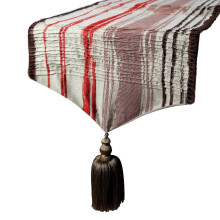 Red Table Runner for 4-Seater, 14 x 60 Inch, Silk Abstract