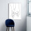 Minimalistische zwart-wit lijntekening canvasposter 4