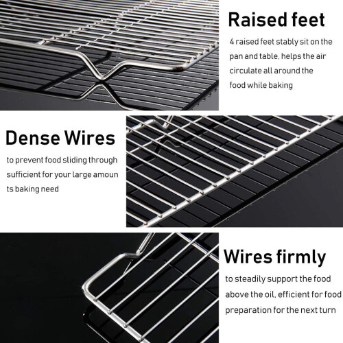 Ensemble de plaques de cuisson et de grilles en acier inoxydable (4 tailles) 1