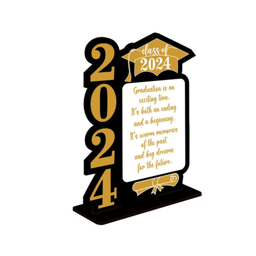 Placa de mesa de madeira para formatura - Turma de 2024 1