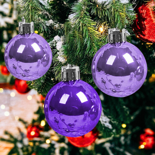 Christmas Tree Ornaments Purple Sequin Balls 16pcs 1