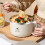 Microwave Ramen Bowl Cooker with Lid Spoon Chopsticks 2