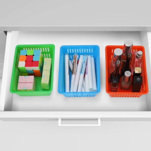 Coșuri de depozitare mini, 10 buc., din plastic ABS, 15,4 cm lungime 1