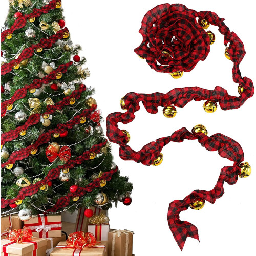 2,7 m rustikk Jingle Bell Buffalo Rutete Girlander 1