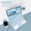 Teclado Bluetooth sem fio com capa de couro PU para 5