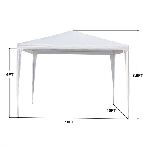 3 x 3 meter grote buitentent met stalen frame, wit 1